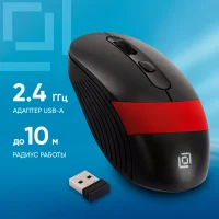 Мышь Oklick 310MW (черный/красный) фото 1